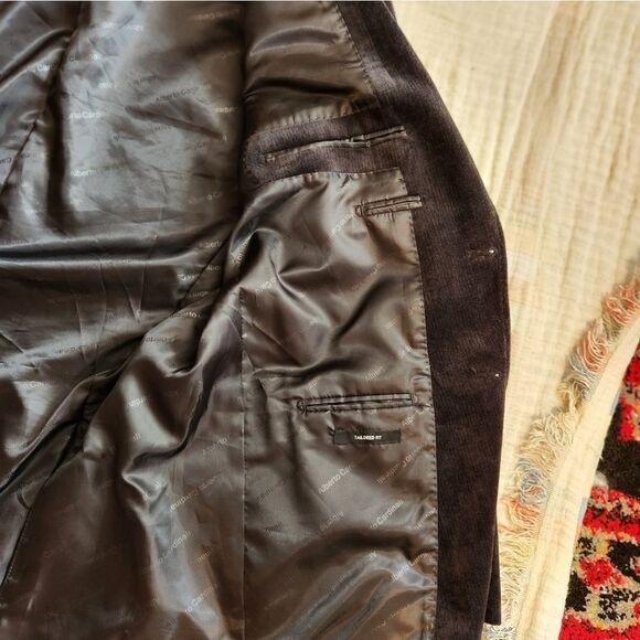 Alberto Cardinali black corduroy  single breasted blazer sz 44R - Picture 5 of 9